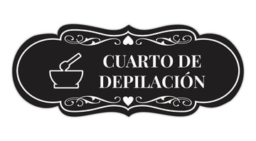 Signs ByLITA Designer Cuarto de Depilación Wall or Door Sign | Spanish Waxing Room Sign